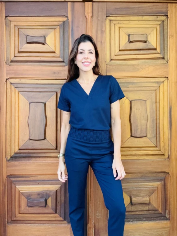 Blusa Linho Azul - Imagem 3