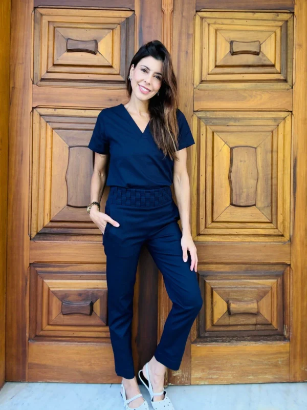 Calça Macrame Linho Azul - Imagem 3