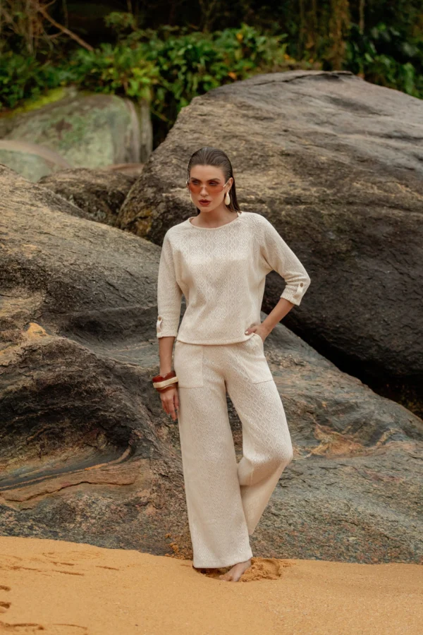 Calça Tricot LouLou Areia - Imagem 1