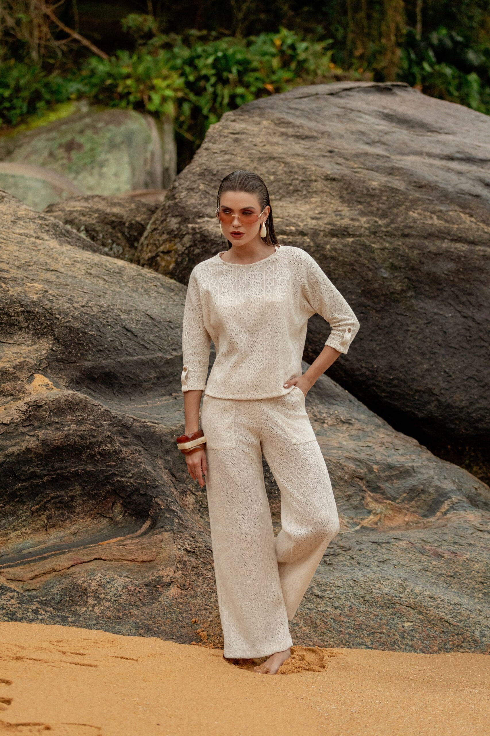Calça Tricot LouLou Areia