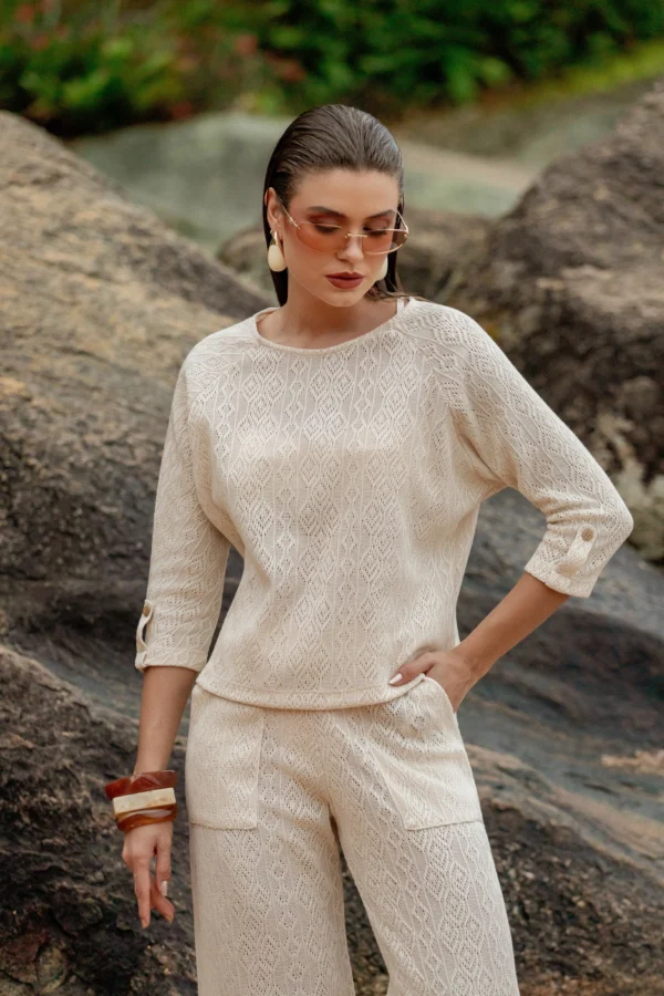 Blusa Tricot LouLou Areia - Imagem 1
