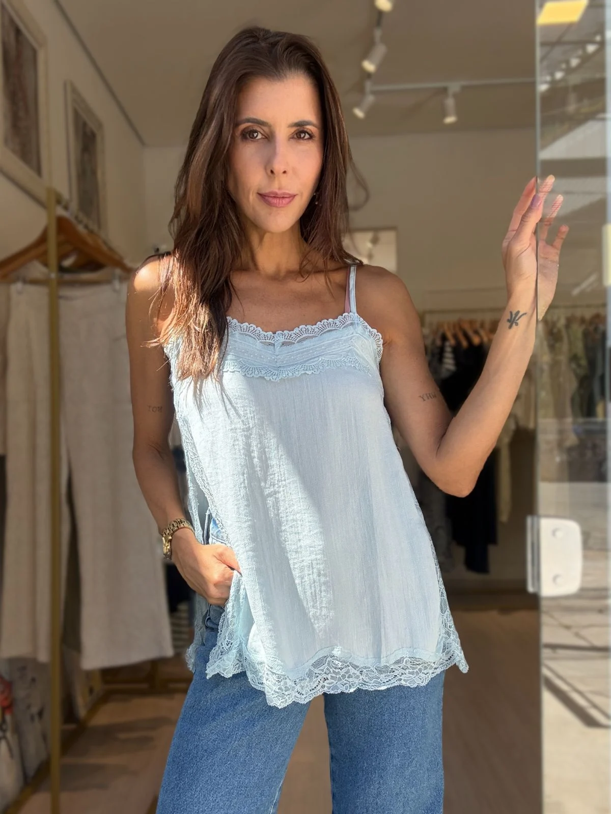 Blusa Alça Azul