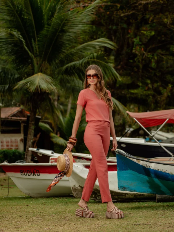 Blusa Linho Terracota - Imagem 2