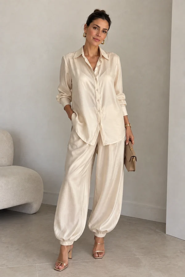 Camisa Seda Nude - Imagem 1
