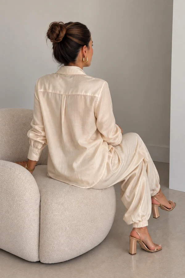 Camisa Seda Nude - Imagem 3