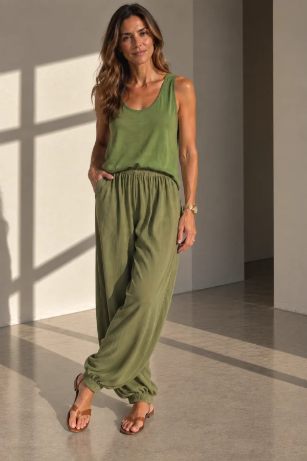 Calça Seda Verde - Imagem 1
