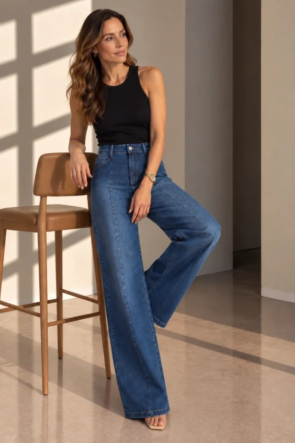 Calça Jeans Wide - Imagem 1