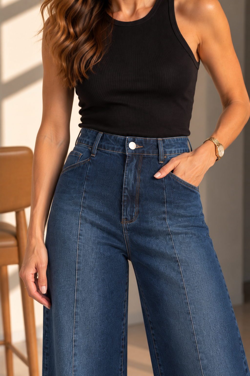 Calça Jeans Wide