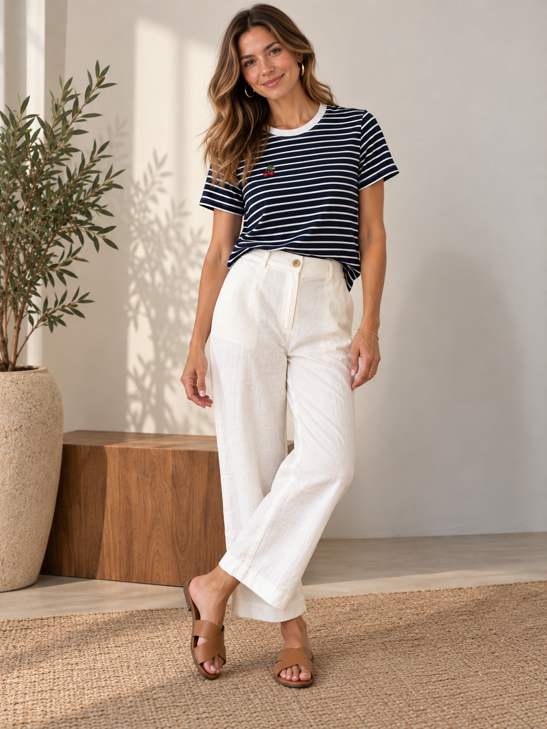 Calรงa Linho Classic Off White