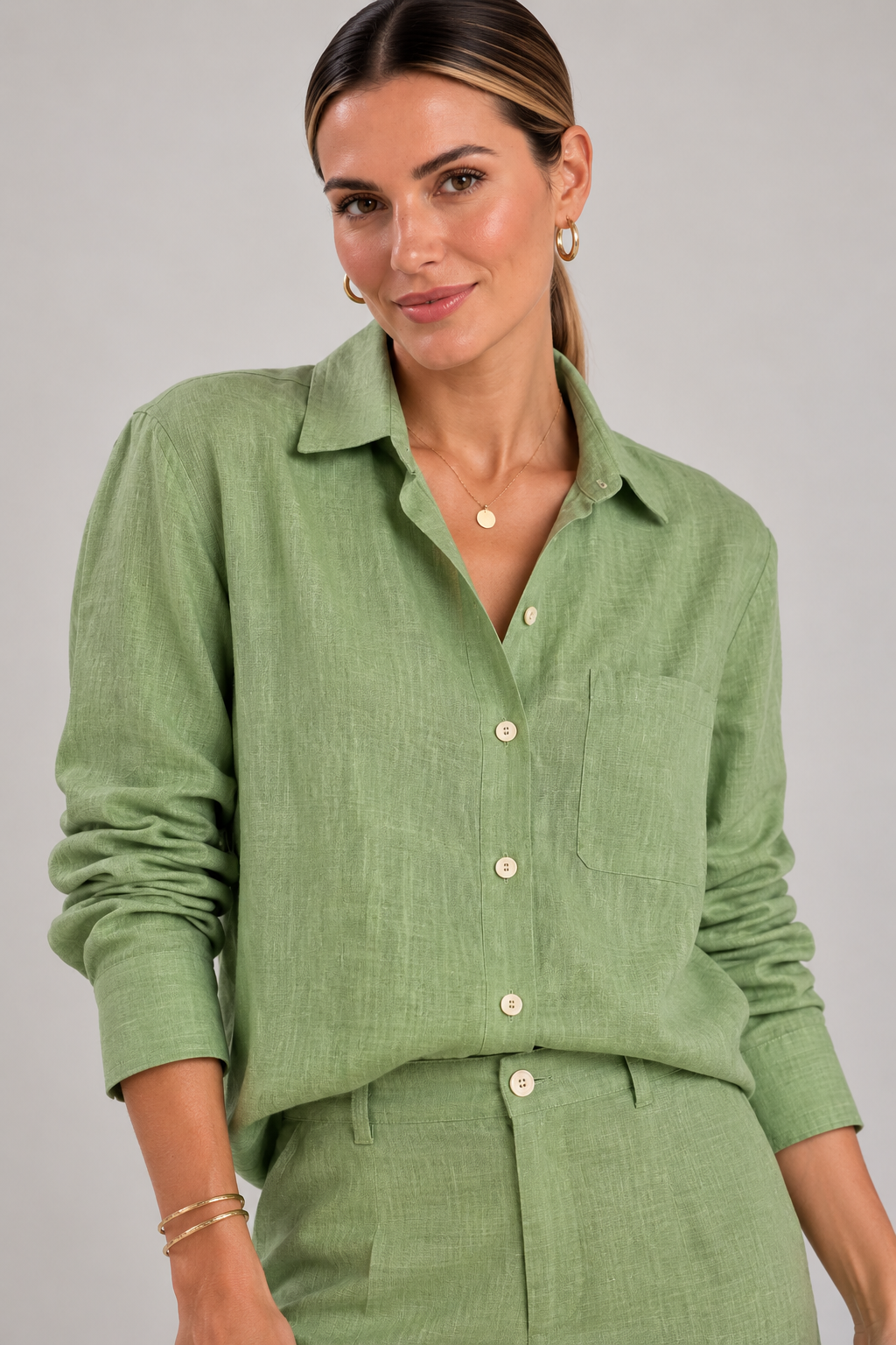 Camisa Linho Verde